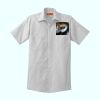 Short Sleeve Striped Industrial Work Shirt Thumbnail