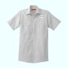 Short Sleeve Striped Industrial Work Shirt Thumbnail